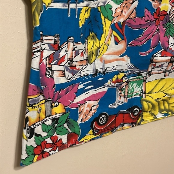 Vintage 70s Laura Mae Hawaiian Pinup Girl  Button-Up Top Size Medium - Picture 4 of 10